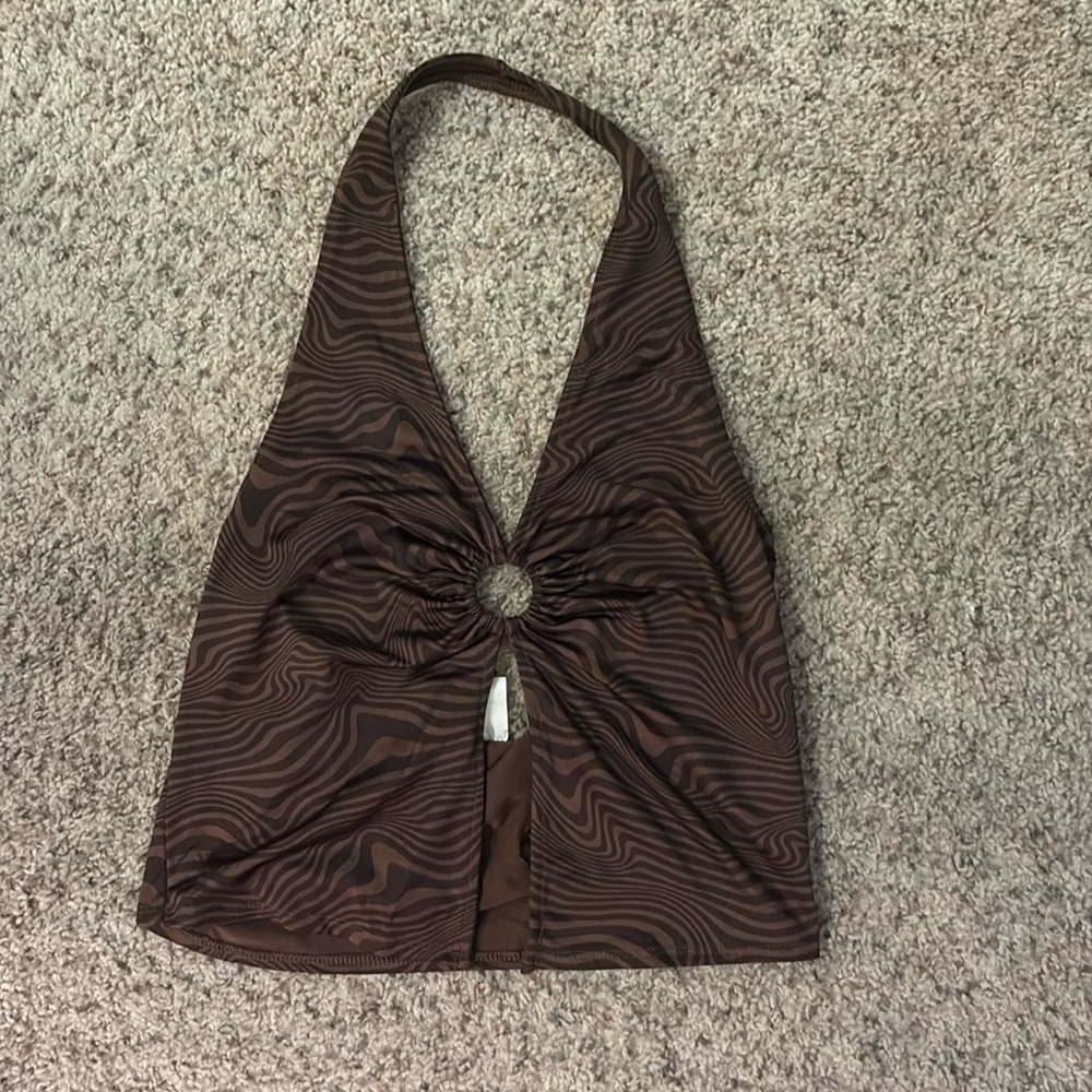 Brown Zebra Halter Top
